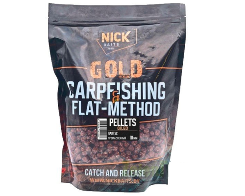 Пеллетс Nick Baits Gold промасленный (Палтус) 10мм, 1кг