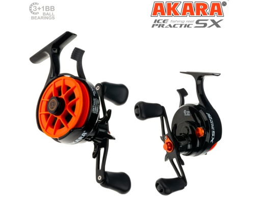 Катушка зимняя мультипликаторная Akara Ice Practic 3+1 bb с курком