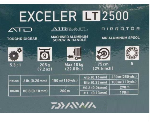 Катушка Daiwa Exceler 20 LT 2500