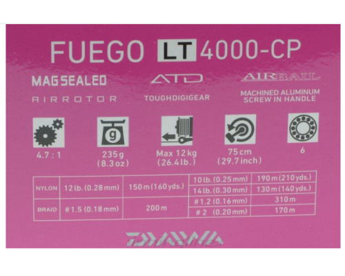 Катушка Daiwa Fuego 20 LT 4000-CP, 6п.+1р.п