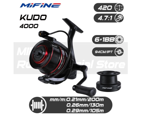Катушка Mifine Kudo 4000F, 4.7:1, 6п.+1р.п