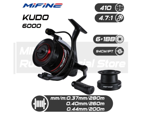 Катушка Mifine Kudo 6000F, 4.7:1, 6п.+1р.п