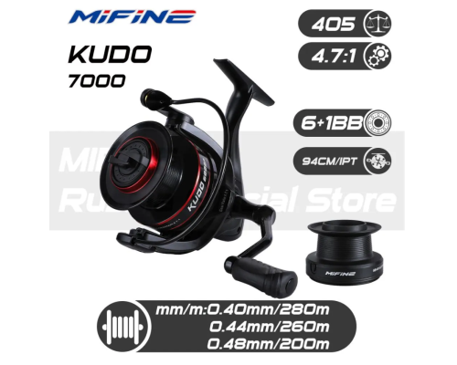Катушка Mifine Kudo 7000F, 4.7:1, 6п.+1р.п