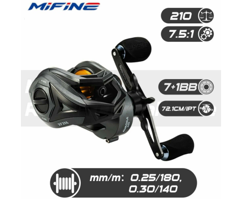 Катушка мультипликаторная Mifine Aurora 200 XF206 (левая рука)
