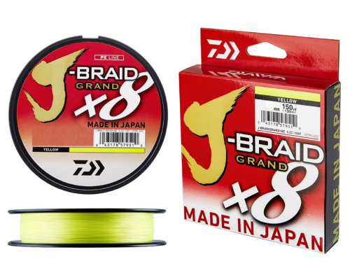Плетенка Daiwa J-Braid Grand X8 0,20 мм 135 м цвет желтый