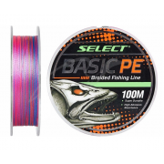 Плетенка Select Basic PE X4 0.10мм 100м, цвет разноцветный