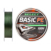 Плетенка Select Basic PE X4 0.18мм 100м, цвет тёмно-зелёный