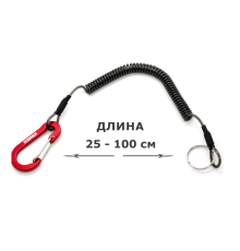 Шнур витой страховочный Namazu с карабином 4,5см для рыболовного инструмента