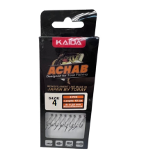Поводки для флэт фидера Kaida Achab (8шт), леска 0,28мм, длина 10см, крючок Nº04