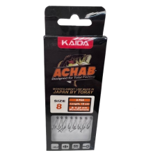 Поводки для флэт фидера Kaida Achab (8шт), леска 0,25мм, длина 10см, крючок Nº08