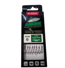 Поводки для флэд фидера Kaida Amunk (8шт), плетенка 0,12мм, длина 10см, крючок Nº04