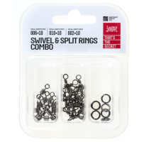 Вертлюги c кольцами заводные Lucky John Pro Series SWIVEL & SPLIT RING COMBO Набор 30шт