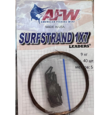 Поводковый материал AFW 1x7 с обжимными трубочками 5м 9кг