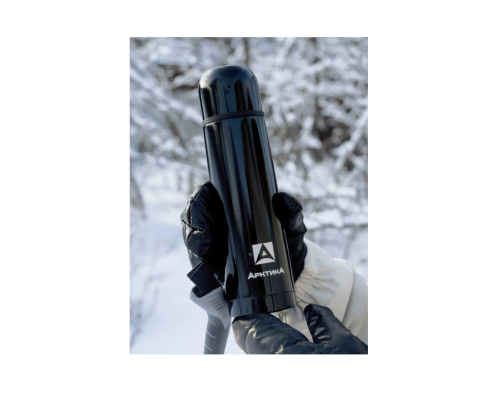 Термос стальной классический Арктика с узким горлом на 0.5л (арт. 102-500-BK) черный глянцевый