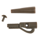 Безопасная клипса с фиксатором+конус "Volzhanka Lead Clips with Pin Tail Rubber" цвет Trans Green (8шт)