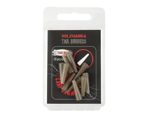 Конус для безопасной клипсы "Volzhanka Tail Rubbers" цвет Trans Brown (10шт/уп)