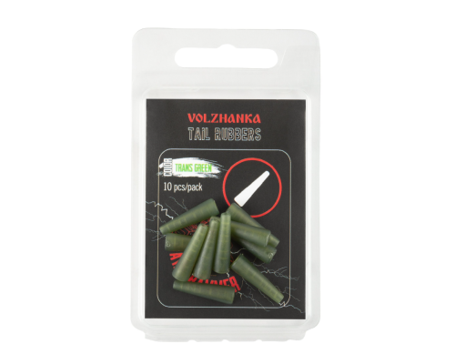 Конус для безопасной клипсы "Volzhanka Tail Rubbers" цвет Trans Green (10шт/уп)