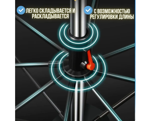 Зонт рыболовный карповый Kaida SU05-22 2.2м, с боковым наклоном