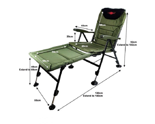 Кресло карповое с подставкой для ног Mifine 55071