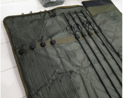 Чехол для удилищ карповый Kaida 2.1 м для 2-частных удилищ с катушками (вместимость 4 шт)