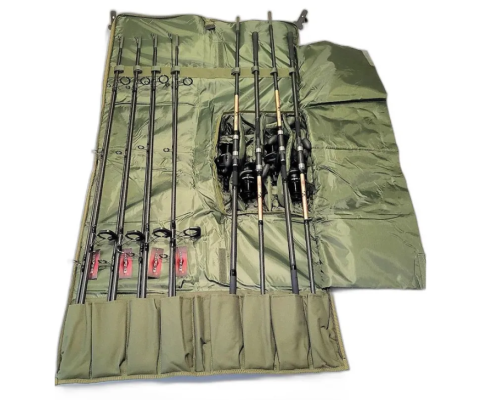 Чехол для удилищ карповый Kaida 2.1 м для 2-частных удилищ с катушками (вместимость 4 шт)