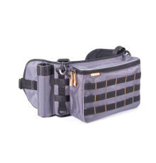 Сумка рыболовная поясная Следопыт Fishing Belt Bag, 74х22х10 см, цв. серый + 2 коробки