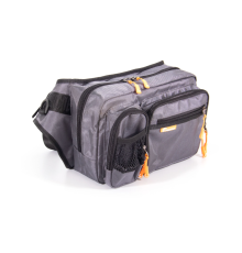 Сумка рыболовная поясная Следопыт Fishing Hip Bag, 28х21х17 см, цв. серый PF-BM-02