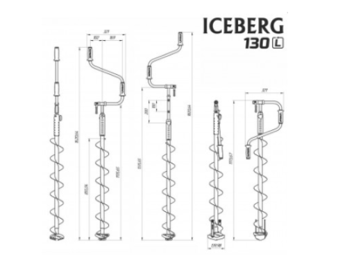 Ледобур двуручный Тонар Iceberg EURO 130 v3.0 левое вращение