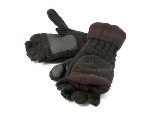 Рукавицы-перчатки Tagrider TR 1064 вязаные c флисом темные