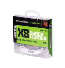 Шок-лидер плетеный Feeder Concept Distance X8 Shock Leader Dark Gray 100м #1.0 / 0.16mm 8.0 кг