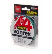 Плетенка Lucky John Vanrex BBS X4 BRAID Moss Green 125м, #3.0/0.28мм темно-зеленая
