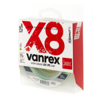 Плетенка Lucky John Vanrex X8 Fluo Green 125м, #0.6/0.12мм ярко-зеленая