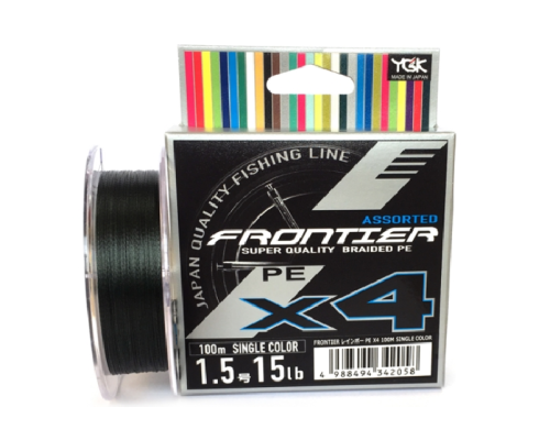 Плетенка YGK Frontier Assorted x4 100m #1.2/0.185mm 12lb/5.4kg тёмно-зелёный