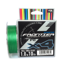 Плетенка YGK Frontier Assorted x4 100m #1.0/0.165mm 10lb/4.5kg зеленый