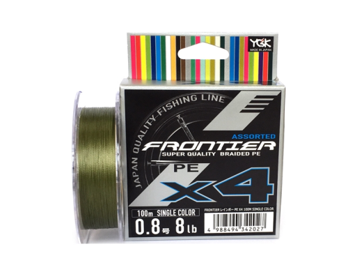 Плетенка YGK Frontier Assorted x4 100m #2.5/0.260mm 25lb/11.3kg (болотный)