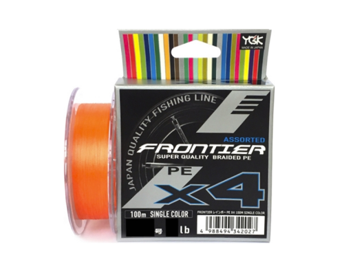 Плетенка YGK Frontier Assorted x4 100m #2.5/0.260mm 25lb/11.3kg (оранж.)