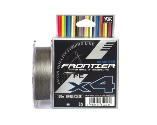 Плетенка YGK Frontier Assorted x4 100m #2.0/0.235mm 20lb/9.0kg (серый)