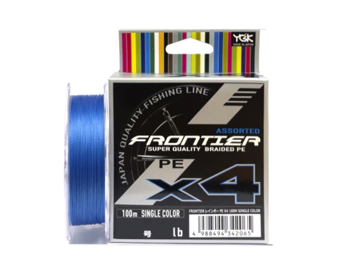 Плетенка YGK Frontier Assorted x4 100m #2.5/0.260mm 25lb/11.3kg (синий)