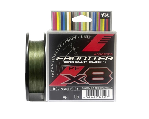 Плетенка YGK Frontier Assorted x8 100m #0.8/0.148mm 8lb/3.6kg (болотный)