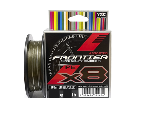 Плетенка YGK Frontier Assorted x8 100m #1.0/0.165mm 10lb/4.5kg (болотно-бел.)