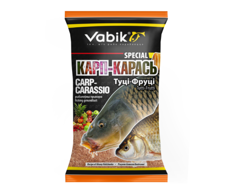 Прикормка Vabik Special Carp-Carassio Tutti-Frutti "Карп-Карась Тутти-Фрутти" (желто-оранжевая), 1кг