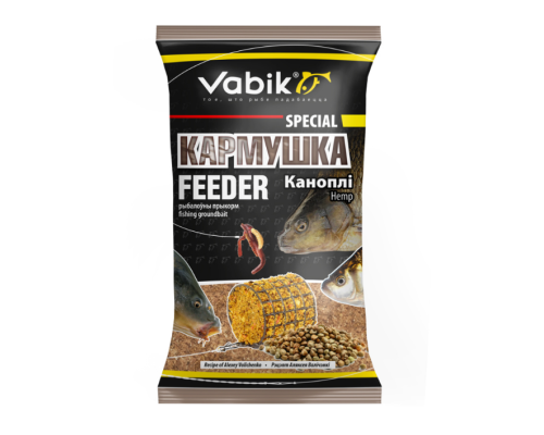 Прикормка Vabik Special Feeder Hemp "Фидер Конопля" (светлая), 1кг