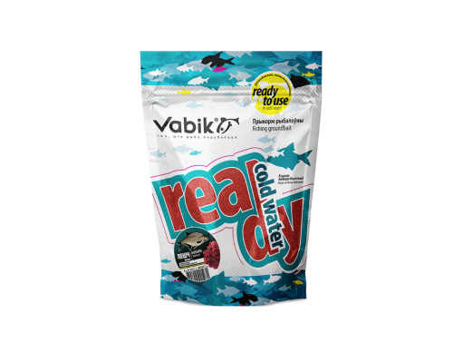 Прикормка увлажненная Vabik Ready Cold Water "Лещ Мотыль" (красная), 0.75кг