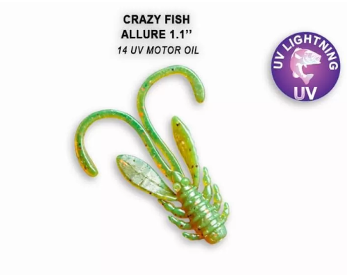 Силиконовая приманка Crazy Fish Allure 1.1" 46-27-14-6