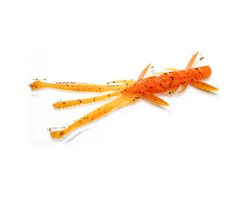 Креатура FishUp Shrimp 3.0" (9 шт) цвет 049 - Orange Pumpkin/Black