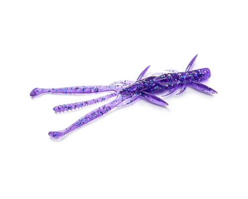 Креатура FishUp Shrimp 3.0" (9 шт) цвет 060 - Dark Violet/Peacock & Silver