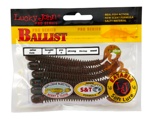 Твистеры Lucky John Pro Series Ballist 4"/10.20см, PA16 (6шт)
