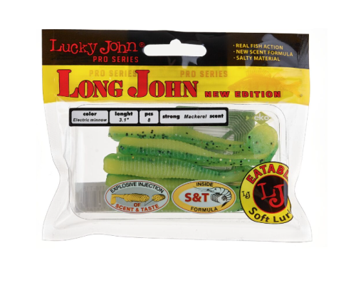 Виброхвост Lucky John Long John 3.1" цвет T18 (8шт)
