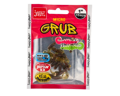 Твистеры съедобные Lucky John Pro Series Micro Grub 1.0"/02.50см, PA03 (15шт)
