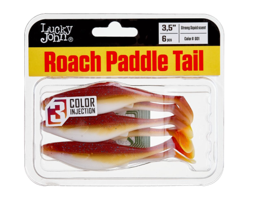 Виброхвосты Lucky John Roach Paddle Tail 3.5" цвет G01